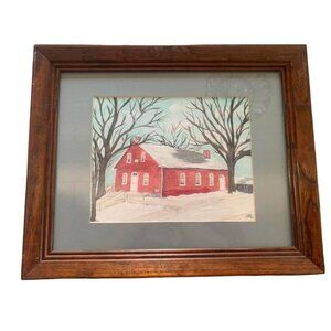Watercolor Church Signed by Anna Ruth Enders Wall Art Picture 13.5”x16”